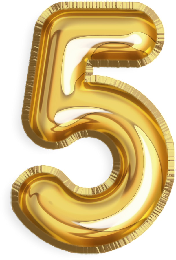 Golden balloon number 5