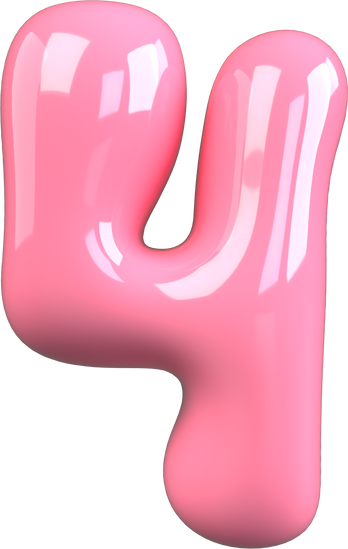 Pink 3D Bubble Gum Number 4